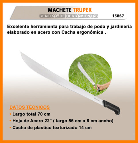 Machete Cortamonte Acero 56cm Truper 1