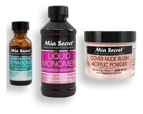 Mia Secret Liquid 118ml, Cover Nails 59gr, Primer 30ml 2