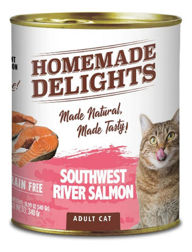 Homemade Wet River Salmon Cat Adult Pack 3 Cans X 340 G 0