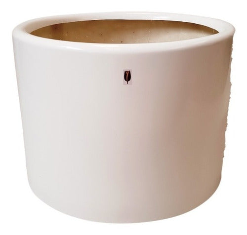 Plasmar Cylinder Planter White Fiberglass 50 x 43 0