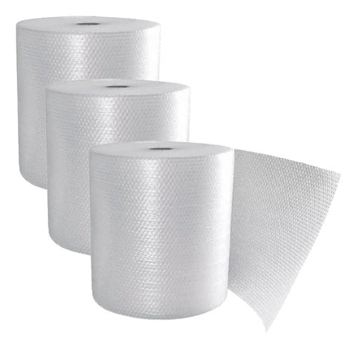 Pack of 3 Polyethylene Bubble Wrap Rolls Pluribol 50cm x 50m 0