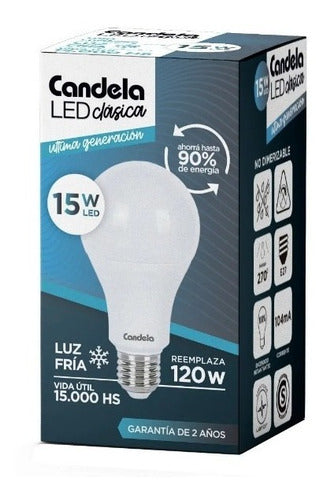 Candela Led Lamp 15w = 120 W Cold Light Classic 0