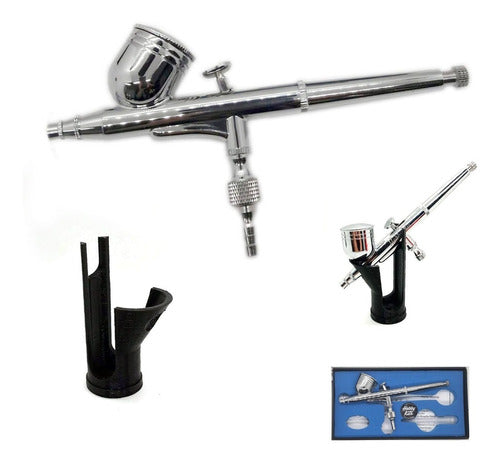 Gravity Feed 0.3mm Airbrush with Table Stand 0