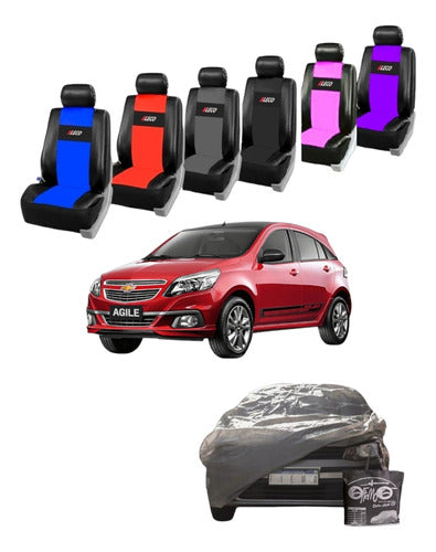 Fiemo Fundas Combo Seat Covers + UV Car Cover for Agile 0