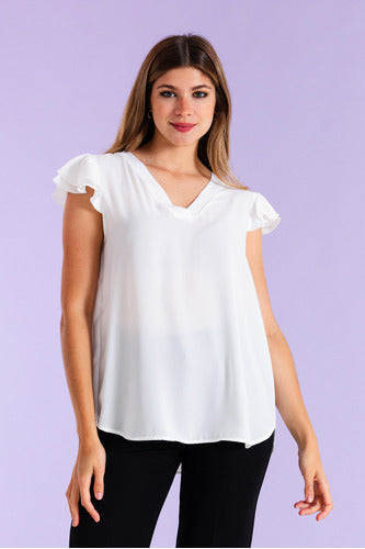 ARmoda Blusa Crep Doble Volado Manga Joy 4