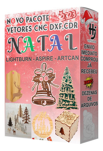 Novo Pacote Natal 2023 Vetor Dxf Cdr Lightbrun Aspire Artcan 0