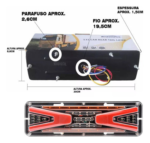 Par Lanterna Sinaleira Led P/ Caminhão Carretinha H131-018 2