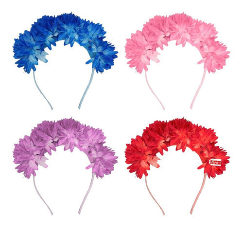 LW Chrysanthemum Flower Headband Costume - Ciudad Cotillón 2