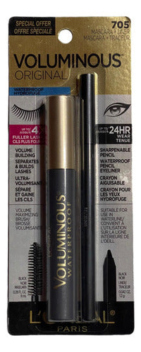 L'Oréal Paris Mascara Voluminous Waterproof + Infallible Eyeliner 0