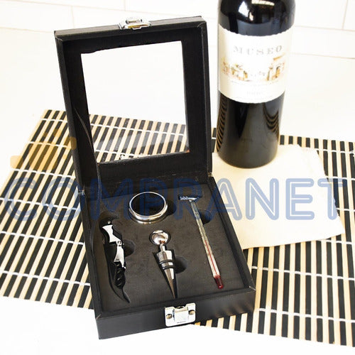 Compranet Wine Set with 4 Accessories - Leather Case with Viewport 11390 0