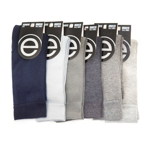 Pack of 12 Elemento Men's Mid-Calf Plain Socks 0
