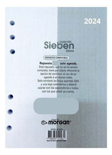 Morgan Sieben 2022 Replacement Diary Days Only 14 X 19 cm 1
