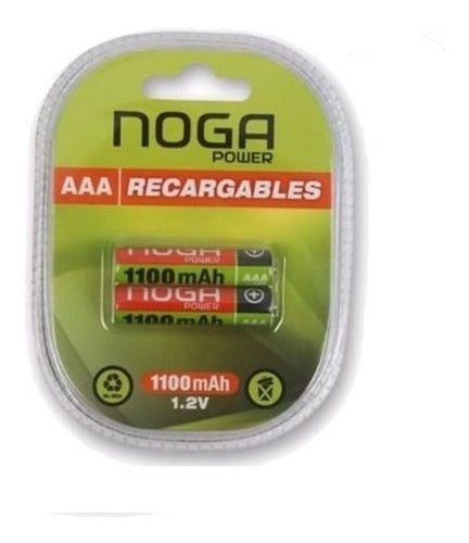 Noganet Rechargeable AAA Batteries Blister Pack of 2 Units 1100 mAh 0