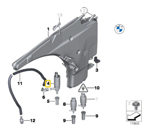 Bomba Sapito Lavafaros Para Bmw X3 E83 Lci 2.5si 3