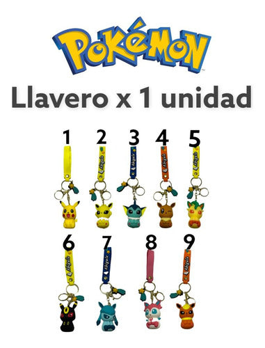 Juguetería Universe Llavero Leafeon De Goma Pokémon Evolución Regalo Ideal 5