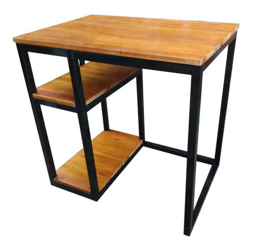 Mundo Banco Industrial Style Iron and Wood Desk 0