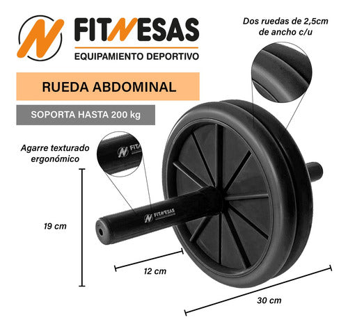 Functional Fitness Training Kit - Mat + 3kg Ankle Weights + 2x 3kg Dumbbells + Band + Ab Roller 3