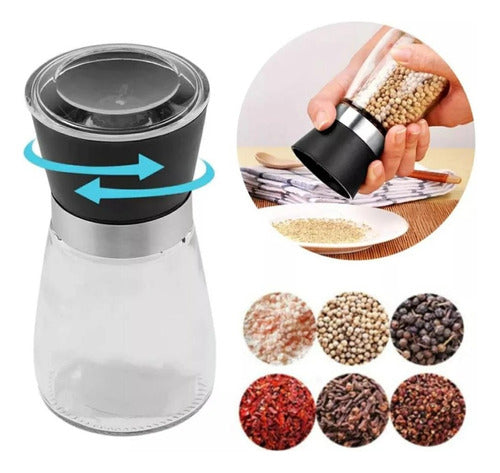 Pirotech Pepper Mill - Glass Spice Grinder with Ceramic Grinding Mechanism 1