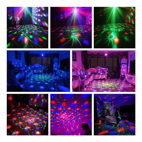 Laucnpty DJ Party Disco Ball Lights with Sound Activated Pattern 1