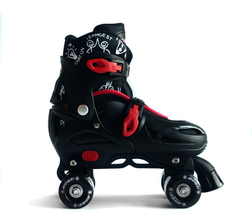 Annezi Extendable Artistic Skates 4 Wheels + Bag 0