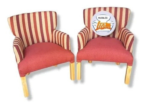 Set of 2 Armchairs with Armrests 10