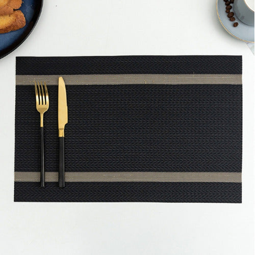 Gikei Elegant Rectangular Vinyl Table Mat Set of 4 1