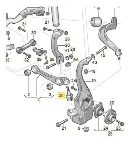 BAPMIC GERMANY Suspension Ball Joint for Audi A5 A4 Q5 A7 A6 3