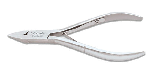 3 Claveles Nail Clipper 12144 13cm Nickel Straight Stainless Steel Spain 0