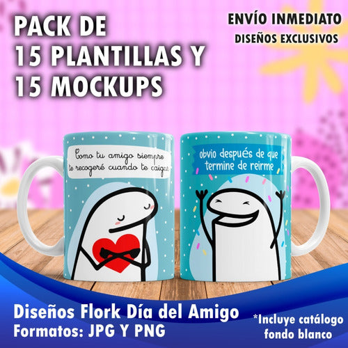 OMISTORE 15 Flork Designs Friend's Day Templates + 15 Mug Mockups 0