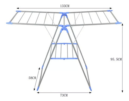 TOPTECNOUY Tender Tendedero De Ropa Para Piso Metal Plegable Casa Apto 1