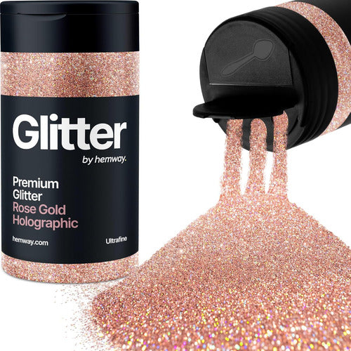 Hemway Rose Gold Holographic Glitter Sprinkles for Body Art 0