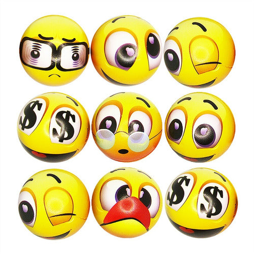 12 Pelotas Emoticones  6 Variedades  63mm Excelente Producto 3