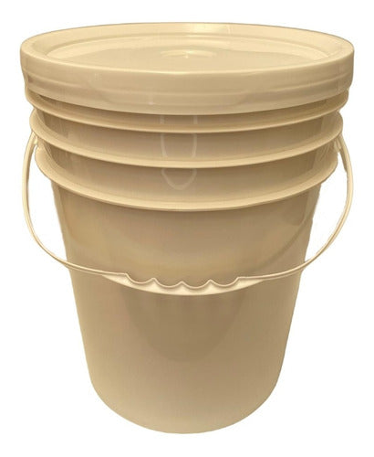 Shopdyf 10 Plastic Buckets 20 Liters White with Lid for Solids 0