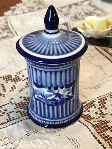 Elesva Delft Porcelain Toothpick Holder - Very Antique 2