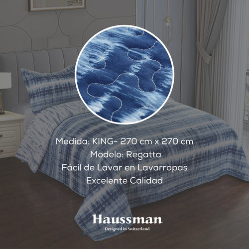 Haussman King Summer Blue Cover + Pillowcase Set Quilt Decohoy 1