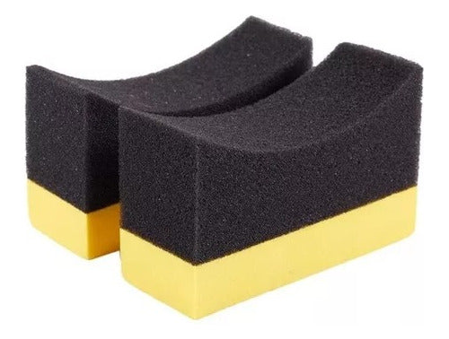 K78 Silicone Applicator Sponge for Car and Motorcycle Wheels - Pack of 2 0