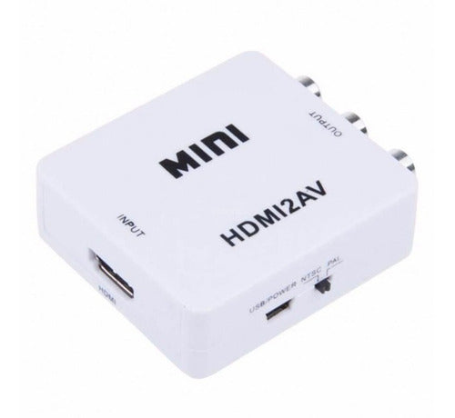 Adaptador Convertidor Hdmi A Rca Av Audio Video Conversor Tv 3