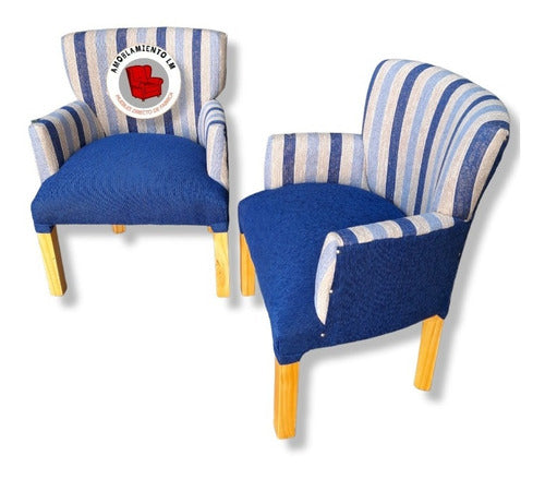 Set of 2 Armchairs with Armrests 12