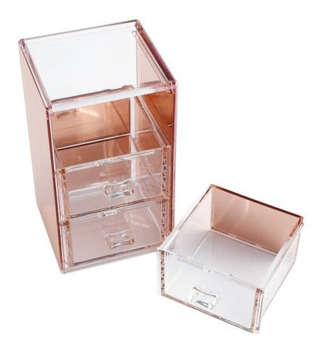 Rose Gold Acrylic Makeup Jewelry Organizer Hisopo De Baño De 0