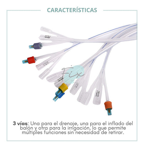 Wellead Foley Catheter 3 Way 100% Silicone Sterilized - Single Unit 3