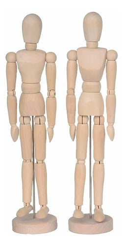 Alikeke Wooden Mannequins 30 cm for Drawing or Decorating 0