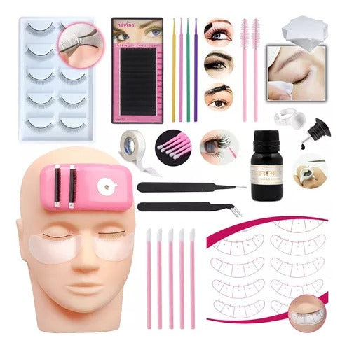 Practice Eyelash Hair by Hair Makeup Kit with Mannequin 0