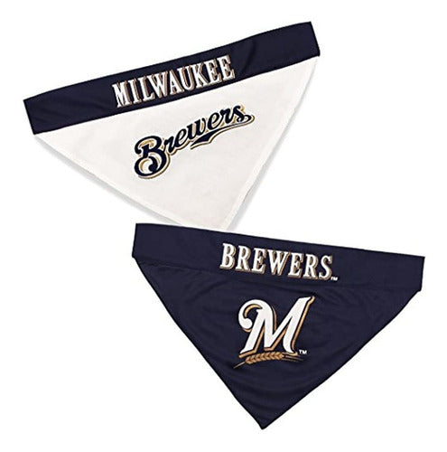 Pets First MLB Milwaukee Brewers Reversible Pet Bandana Large/X-Large 0