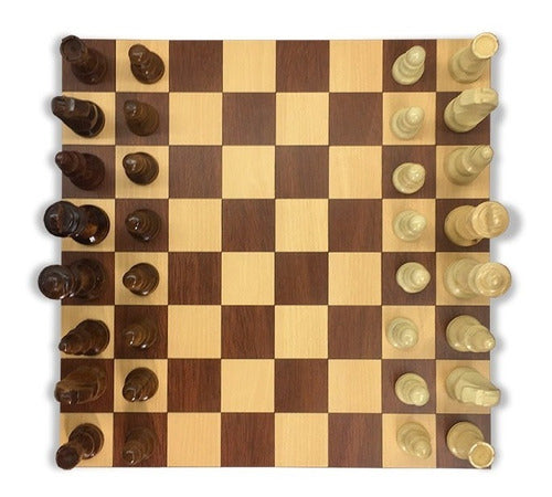 Alegorias Tablero Ajedrez Madera Artesanal Juego C/ Piezas 40 X 40 Cms 0