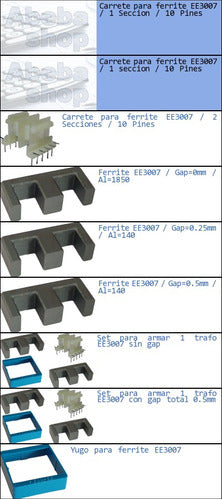 Pack 8x Carrete Para Ferrite Ee3007 1 Seccion 10 Pines 1