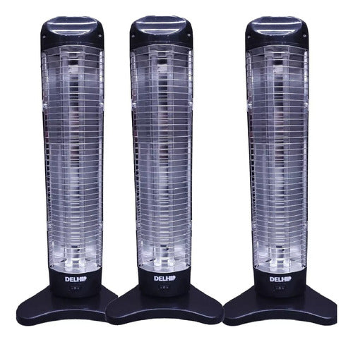 Delhi Vertical Electric Quartz Heater 2 Candles 1200W (Set of 3 Units) 0