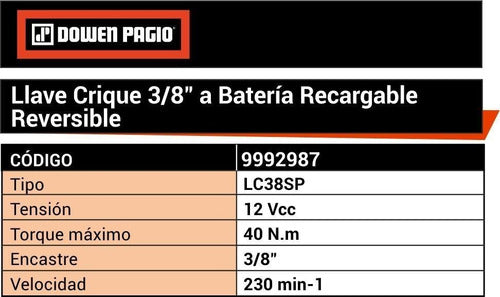 Dowen Pagio 3/8" Rechargeable Battery Ratchet - Reversible 9992987 1