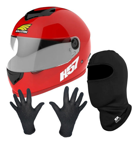 Hawk H57 Red Helmet + Avant Winter Kit 0