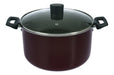 Domo 3-Piece Cookware Set: 24 cm Casserole with Glass Lid & 28 cm Teflon Wok 3