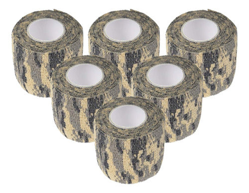 6 Rolls of Self-Adhesive Camouflage Tape - ACU 0